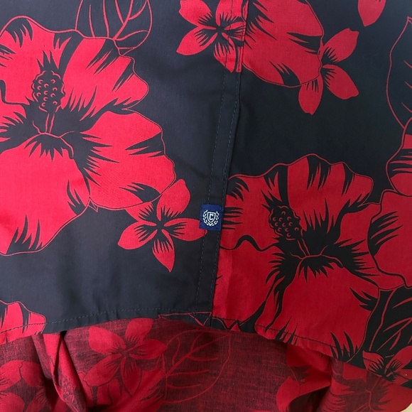 Chaps Easy Care Shirt Floral Hibiscus Tiki Hawaiian Button Front w/ Placket NWOT - Picture 13 of 16